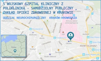 ODDZIAŁ NEUROCHIRURGICZNY - 5 WOJSKOWY SZPITAL KLINICZNY Z POLIKLINIKĄ - SAMODZIELNY PUBLICZNY ZAKŁAD OPIEKI ZDROWOTNEJ W KRAKOWIE - UL. WROCŁAWSKA 1-3,  KRAKÓW-KROWODRZA