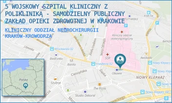 KLINICZNY ODDZIAŁ NEUROCHIRURGII - 5 WOJSKOWY SZPITAL KLINICZNY Z POLIKLINIKĄ - SAMODZIELNY PUBLICZNY ZAKŁAD OPIEKI ZDROWOTNEJ W KRAKOWIE - UL. WROCŁAWSKA 1-3,  KRAKÓW-KROWODRZA
