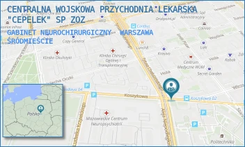 GABINET NEUROCHIRURGICZNY - CENTRALNA WOJSKOWA PRZYCHODNIA LEKARSKA "CEPELEK" SP ZOZ - KOSZYKOWA 78,  WARSZAWA ŚRÓDMIEŚCIE